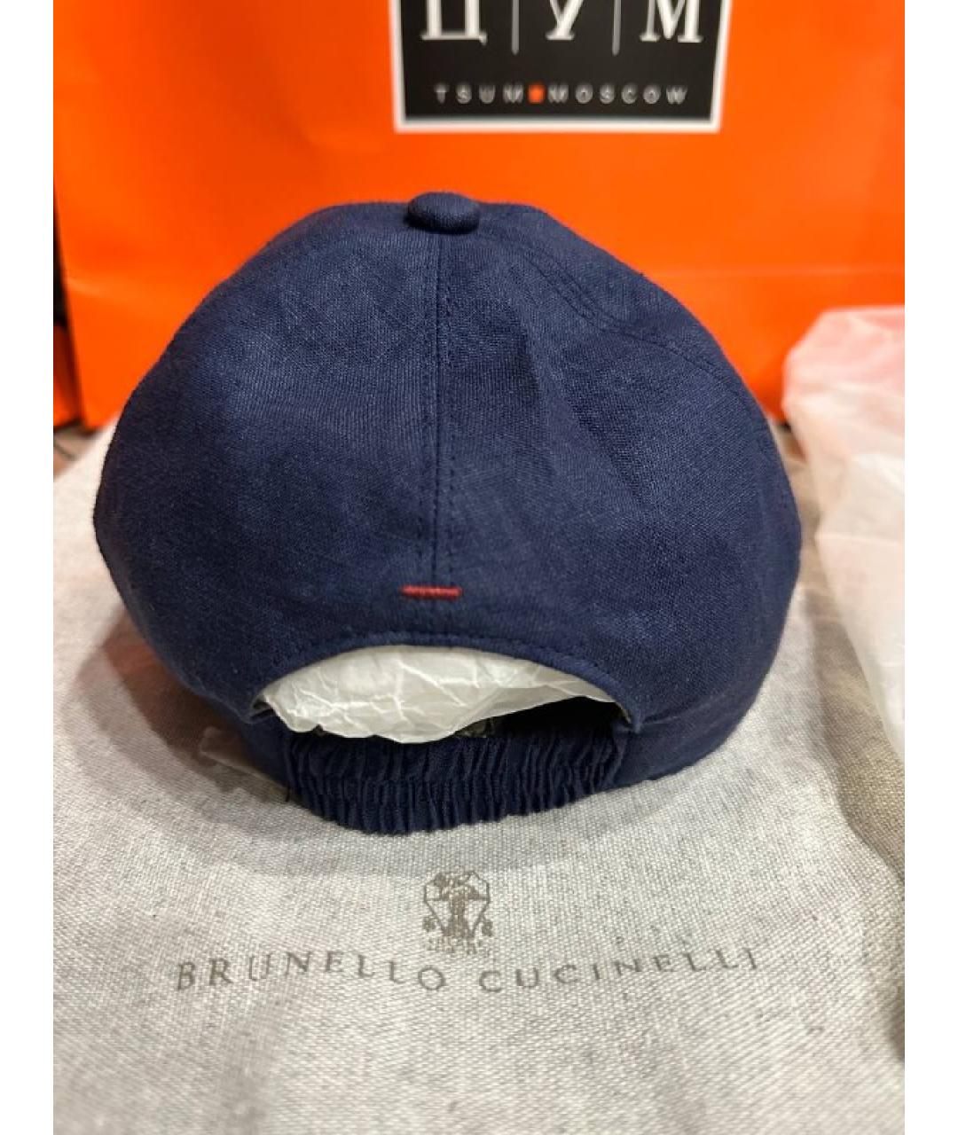 BRUNELLO CUCINELLI Синяя хлопковая кепка/бейсболка, фото 4