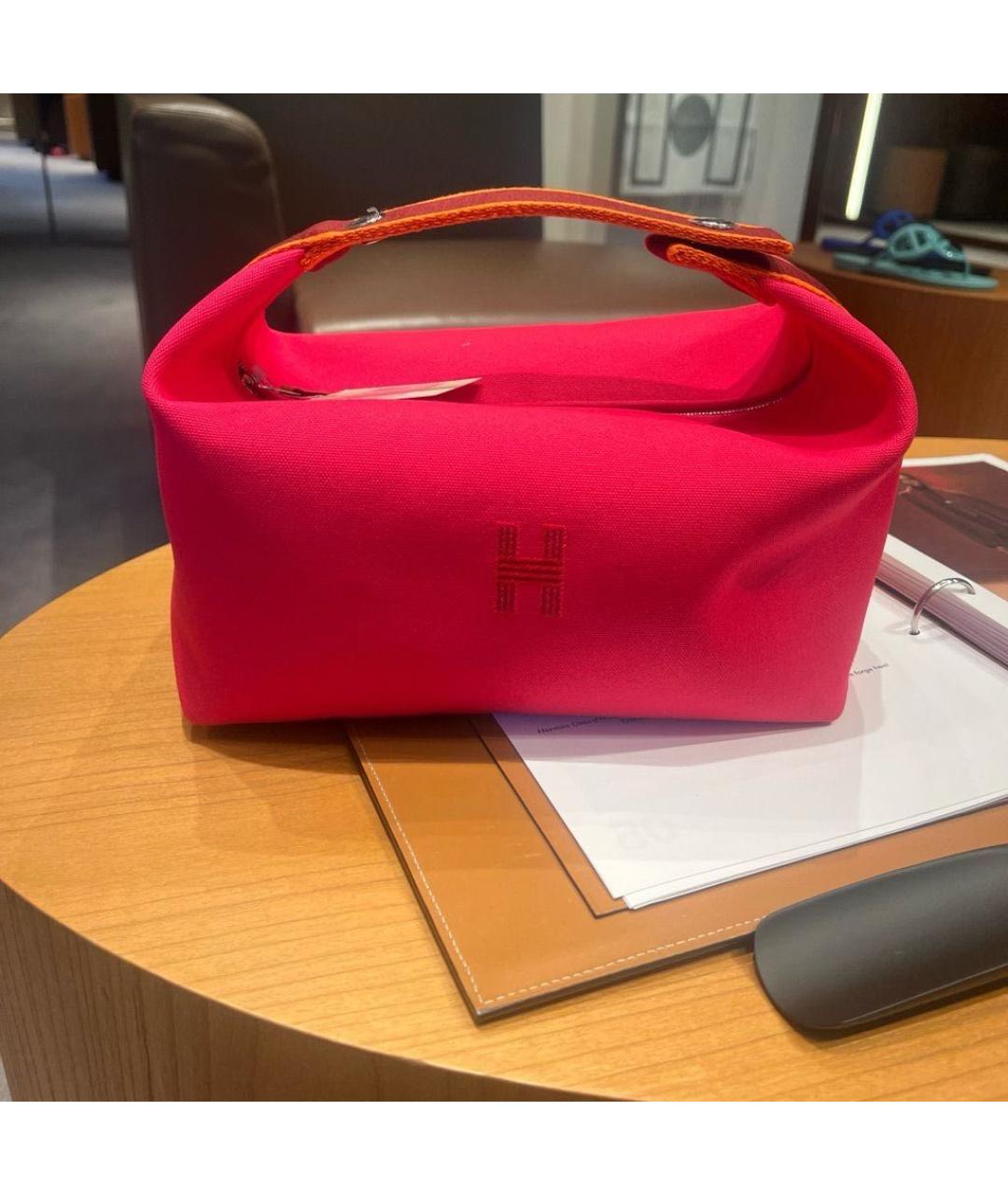 HERMES Фуксия хлопковая косметичка, фото 2