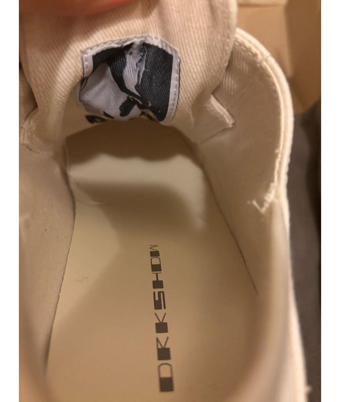 RICK OWENS Белые текстильные кеды, фото 5