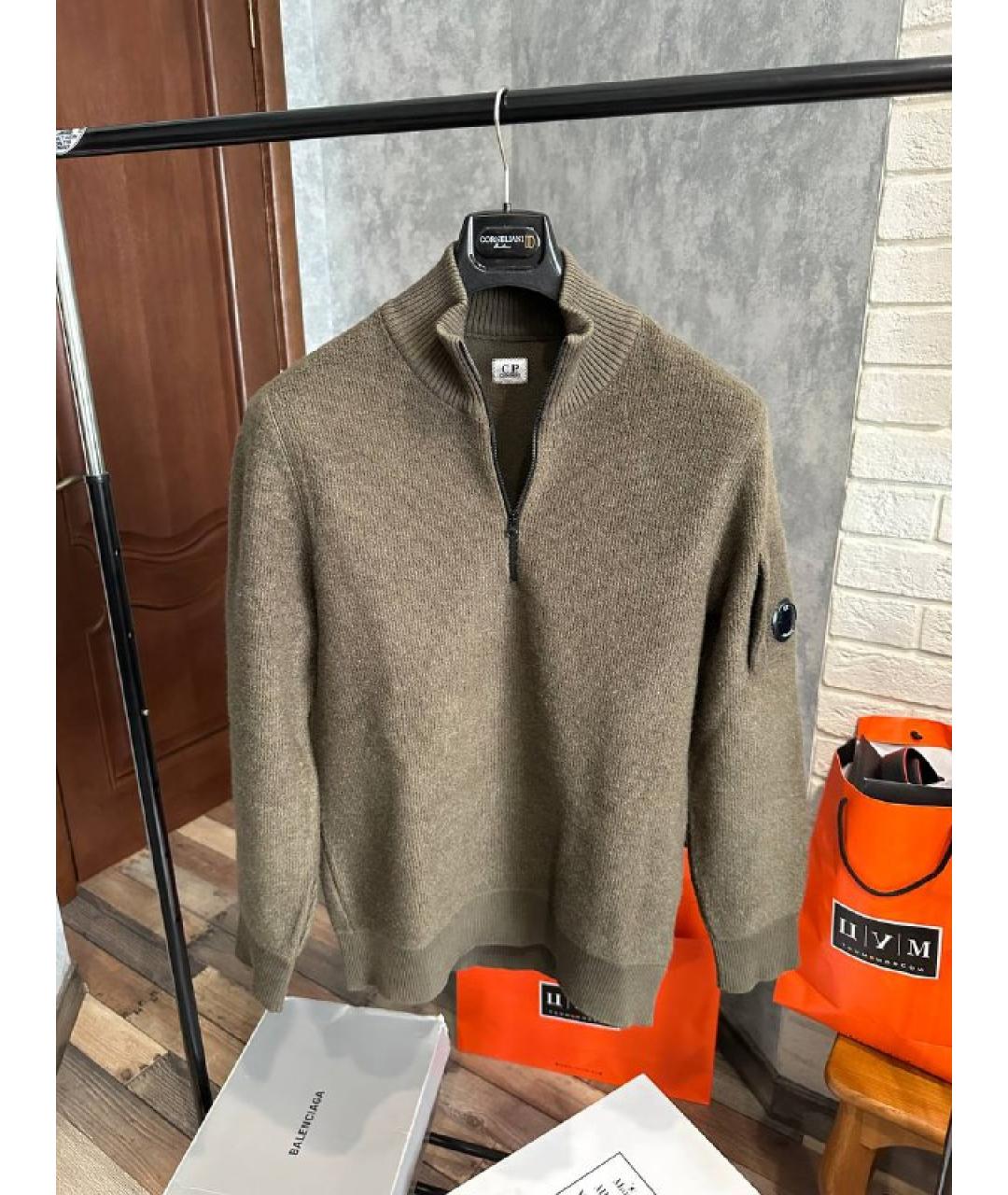 CP COMPANY Зеленый шерстяной джемпер / свитер, фото 4