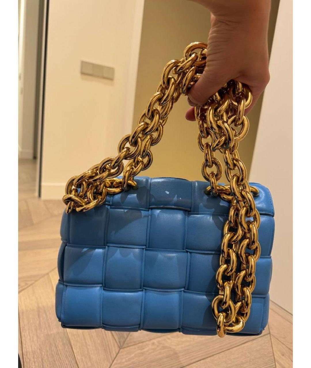 BOTTEGA VENETA Голубая кожаная сумка через плечо, фото 3