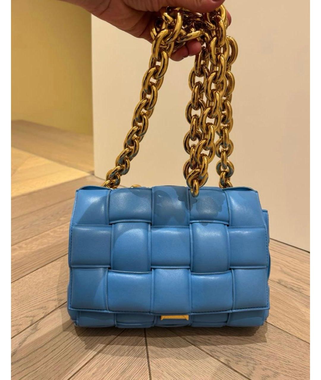 BOTTEGA VENETA Голубая кожаная сумка через плечо, фото 5
