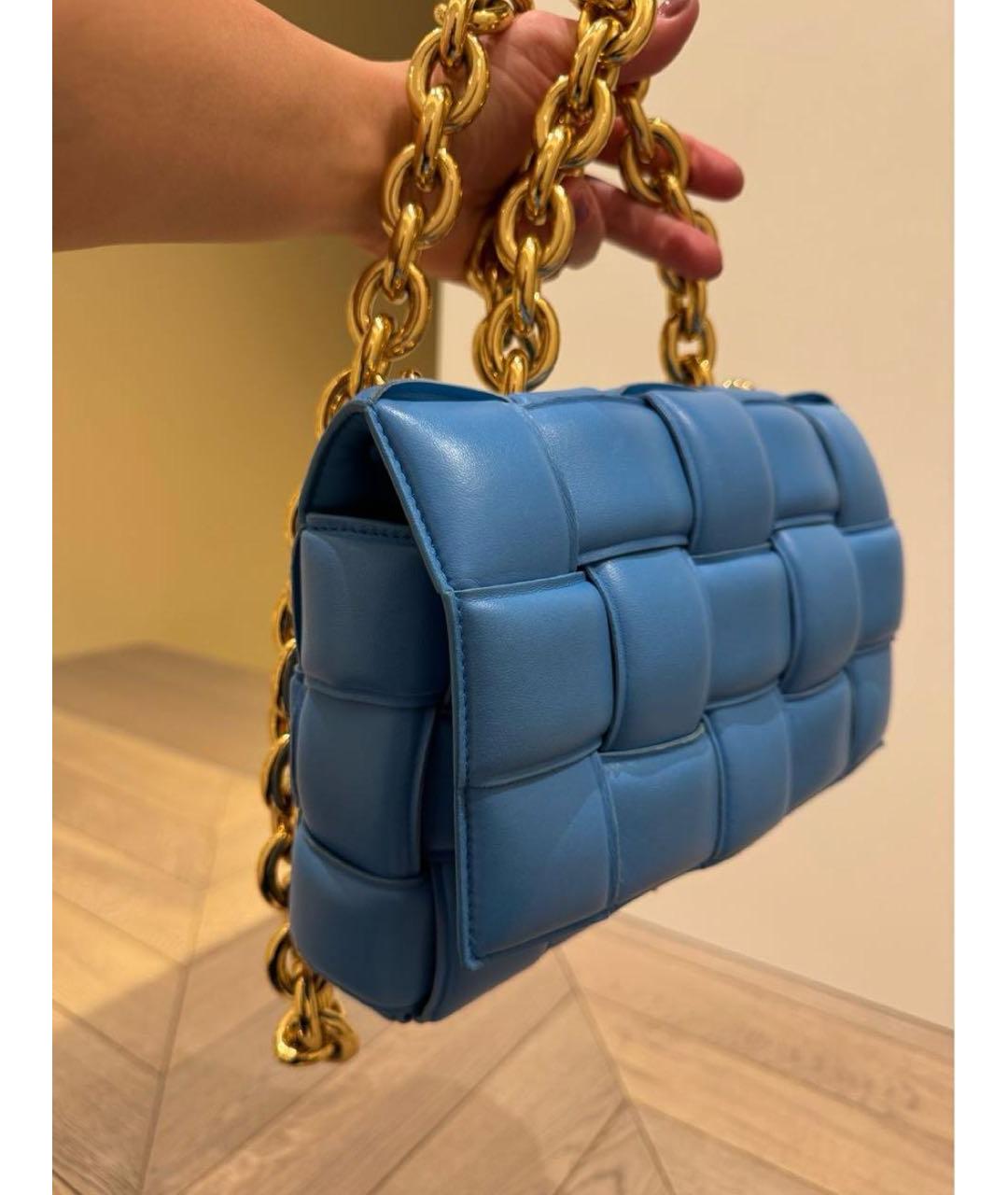 BOTTEGA VENETA Голубая кожаная сумка через плечо, фото 2