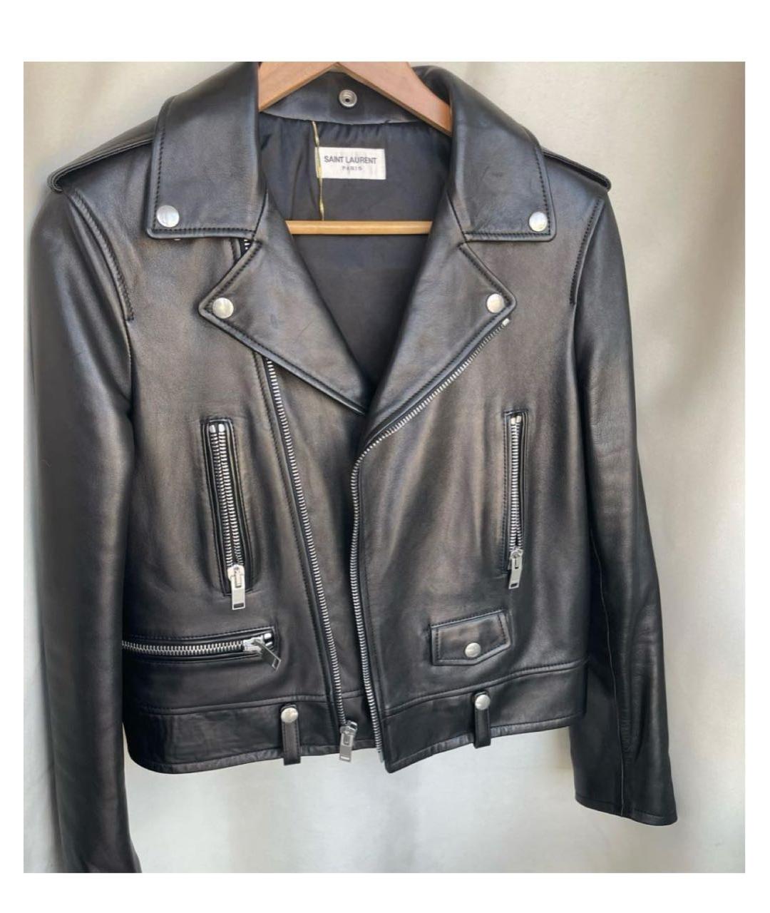 SAINT LAURENT Черная кожаная куртка, фото 3