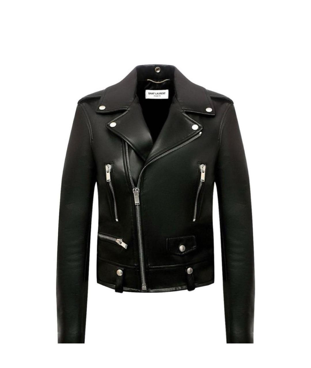 SAINT LAURENT Черная кожаная куртка, фото 1