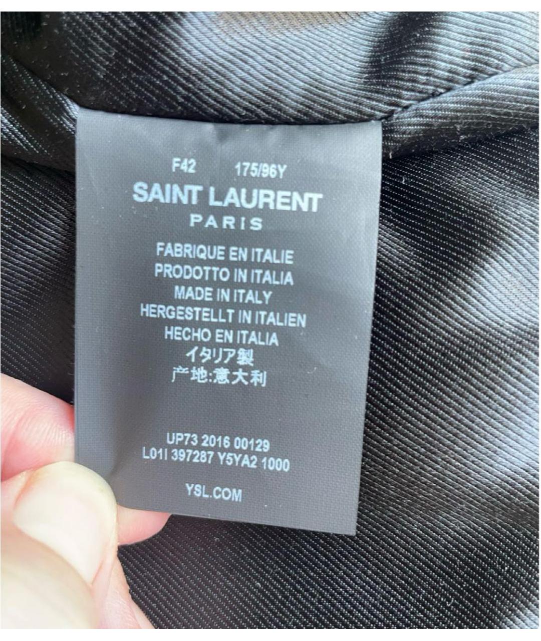 SAINT LAURENT Черная кожаная куртка, фото 6