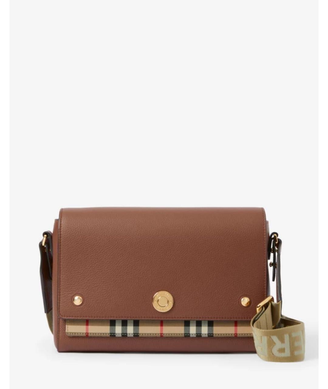 BURBERRY Коричневая кожаная сумка через плечо, фото 4