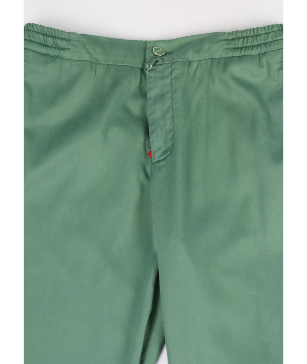 KITON Зеленые хлопковые повседневные брюки, фото 5