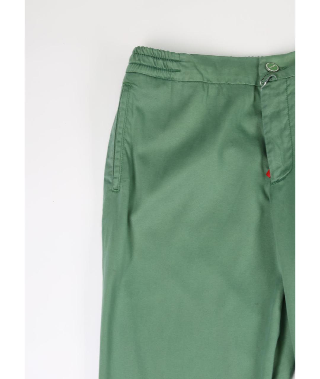 KITON Зеленые хлопковые повседневные брюки, фото 4