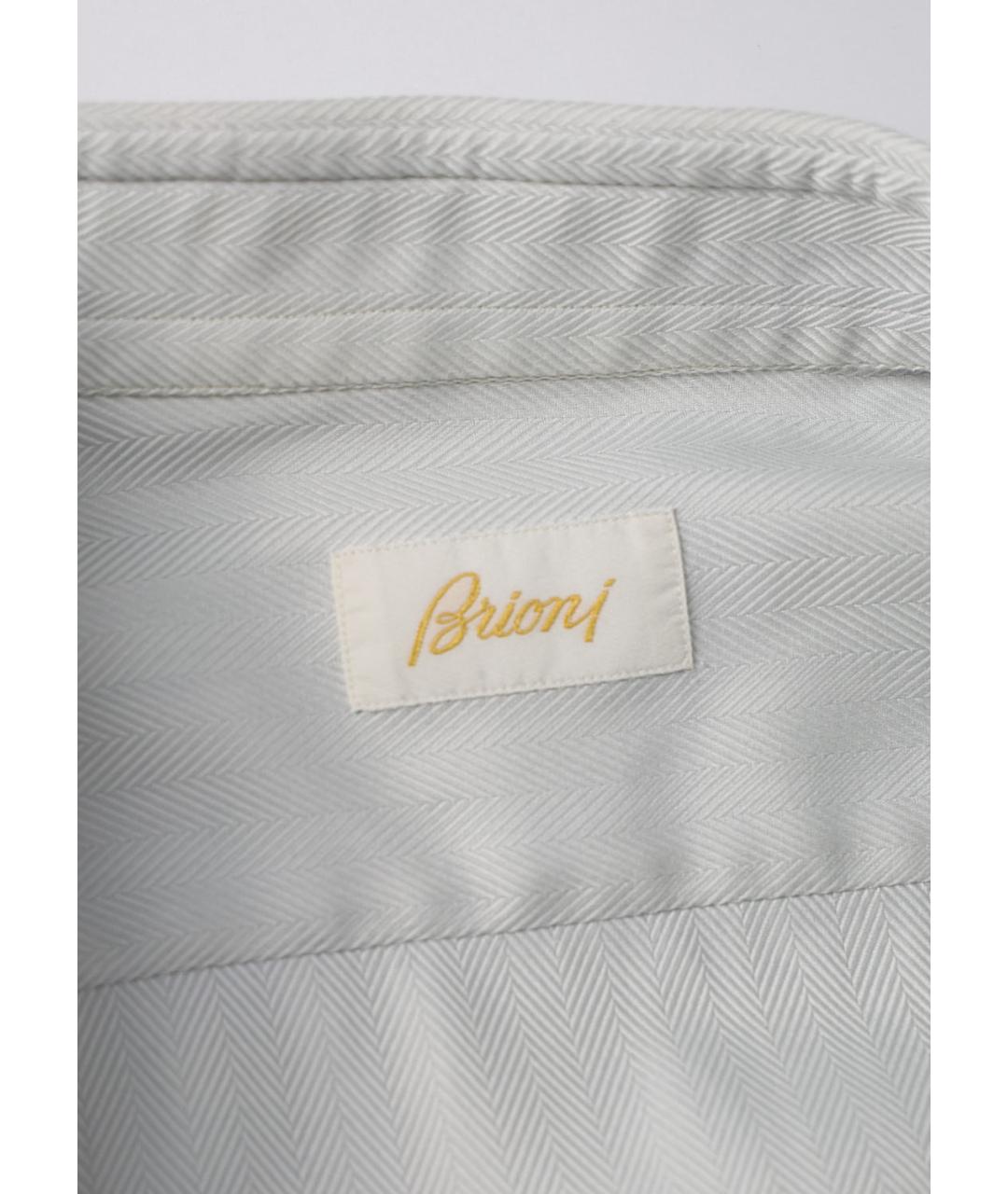 BRIONI Голубая хлопковая классическая рубашка, фото 3