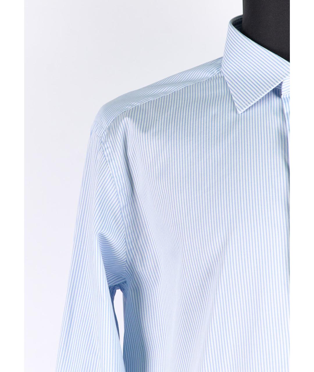 BRIONI Голубая хлопковая классическая рубашка, фото 5