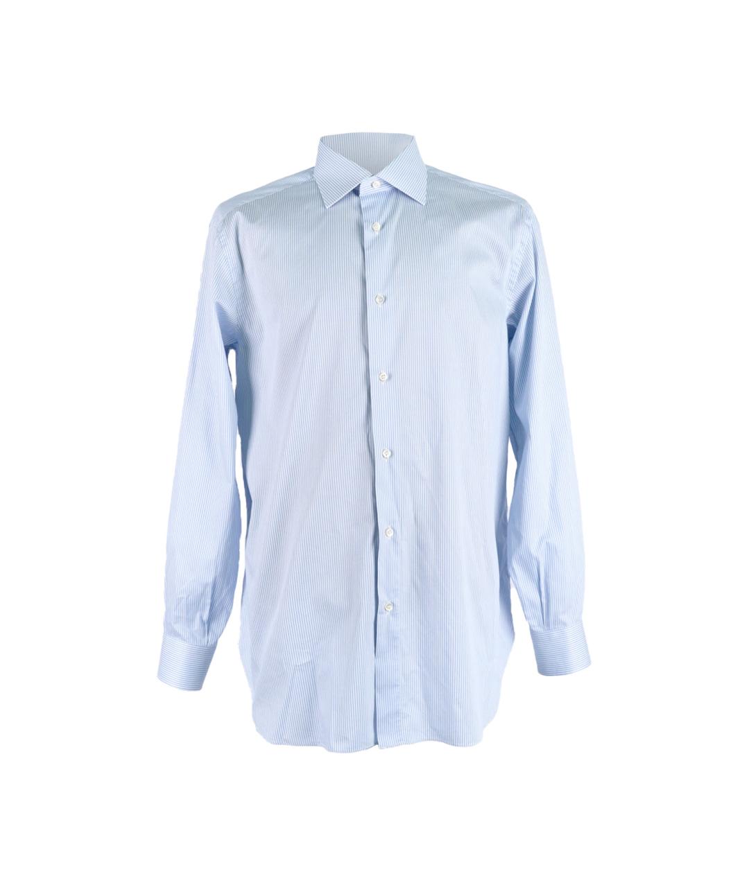 BRIONI Голубая хлопковая классическая рубашка, фото 1