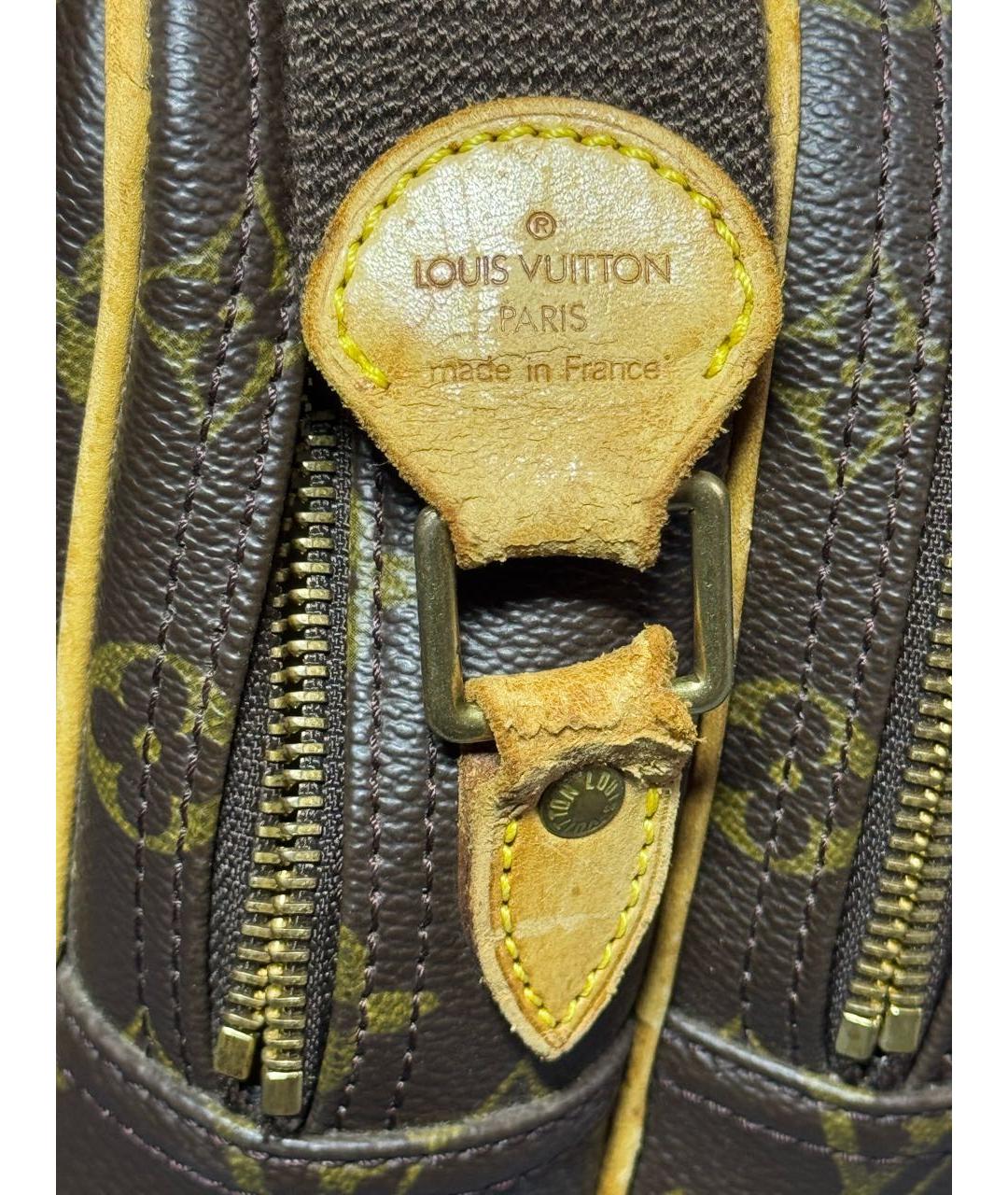 LOUIS VUITTON Коричневая кожаная сумка через плечо, фото 6