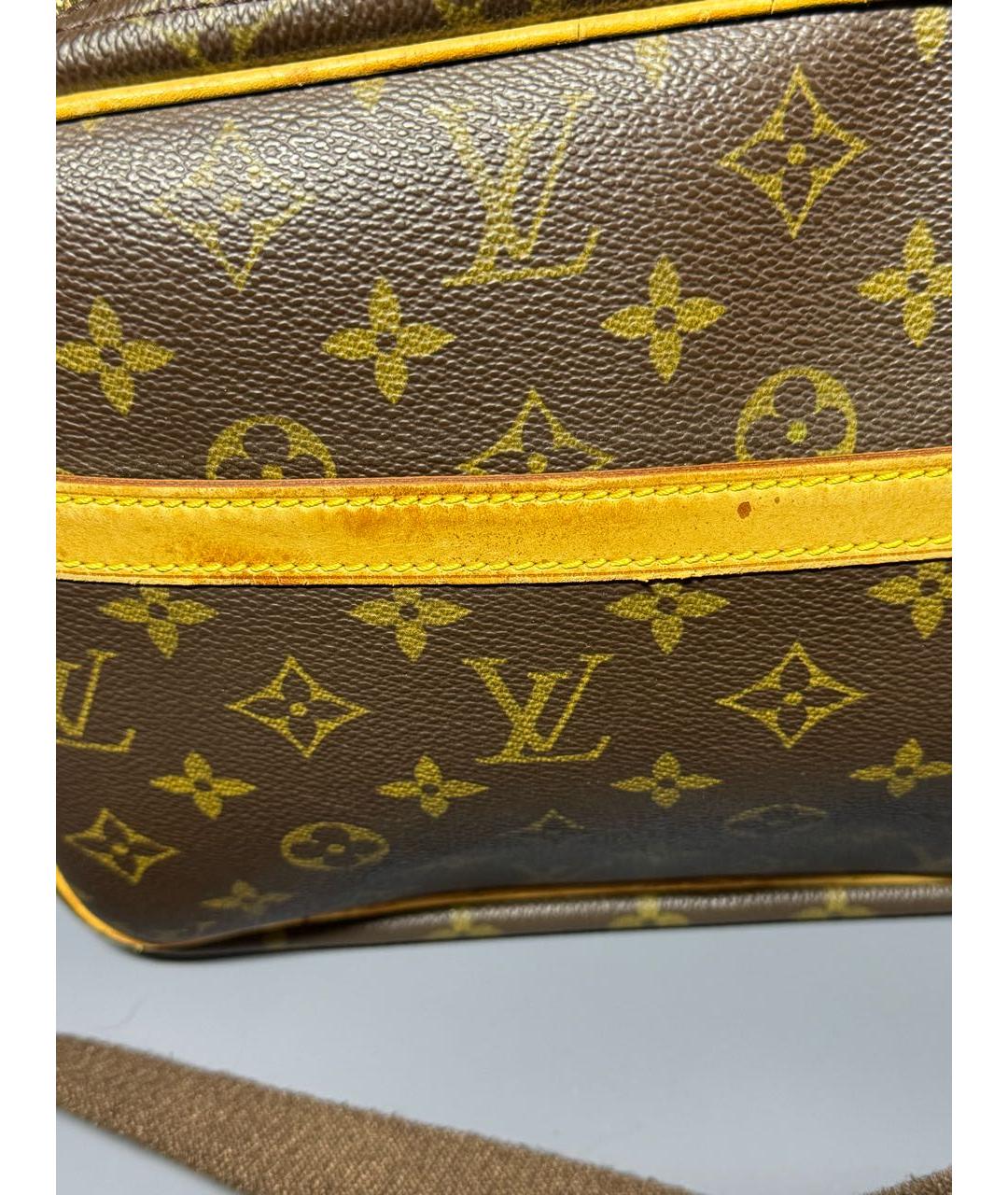 LOUIS VUITTON Коричневая кожаная сумка через плечо, фото 8