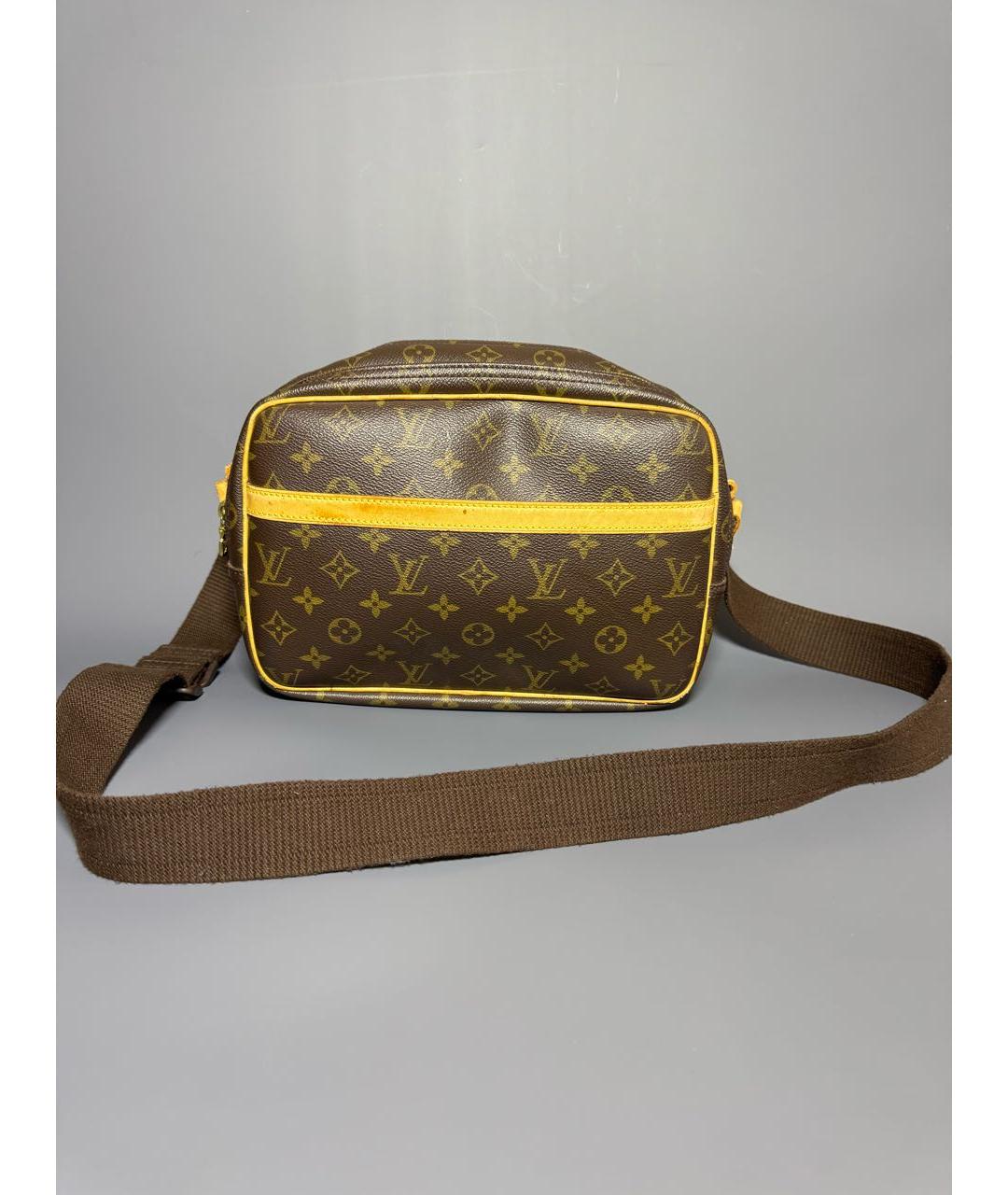 LOUIS VUITTON Коричневая кожаная сумка через плечо, фото 9