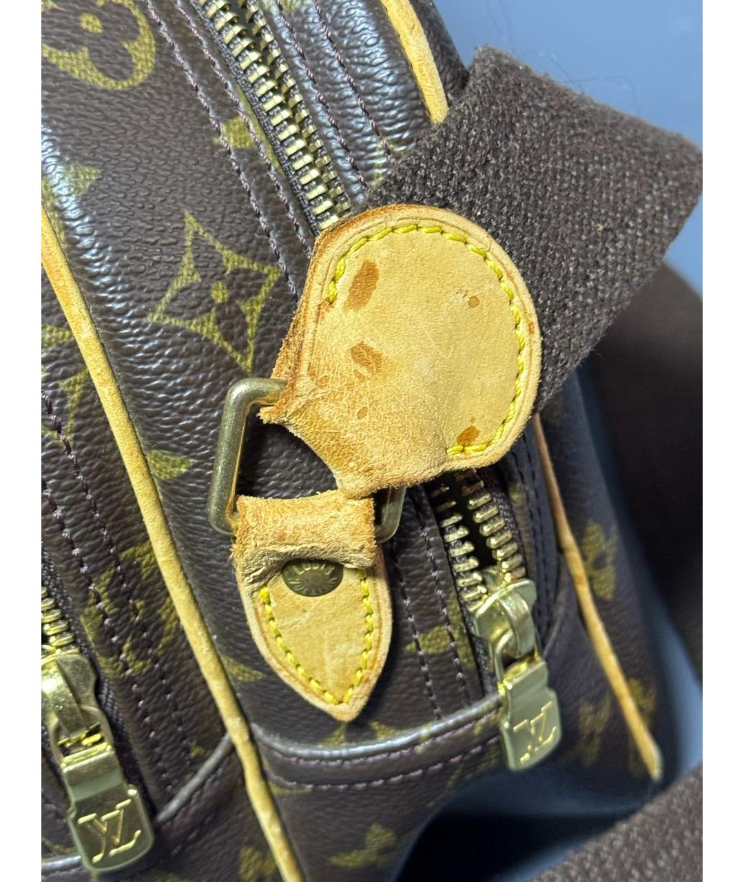 LOUIS VUITTON Коричневая кожаная сумка через плечо, фото 7