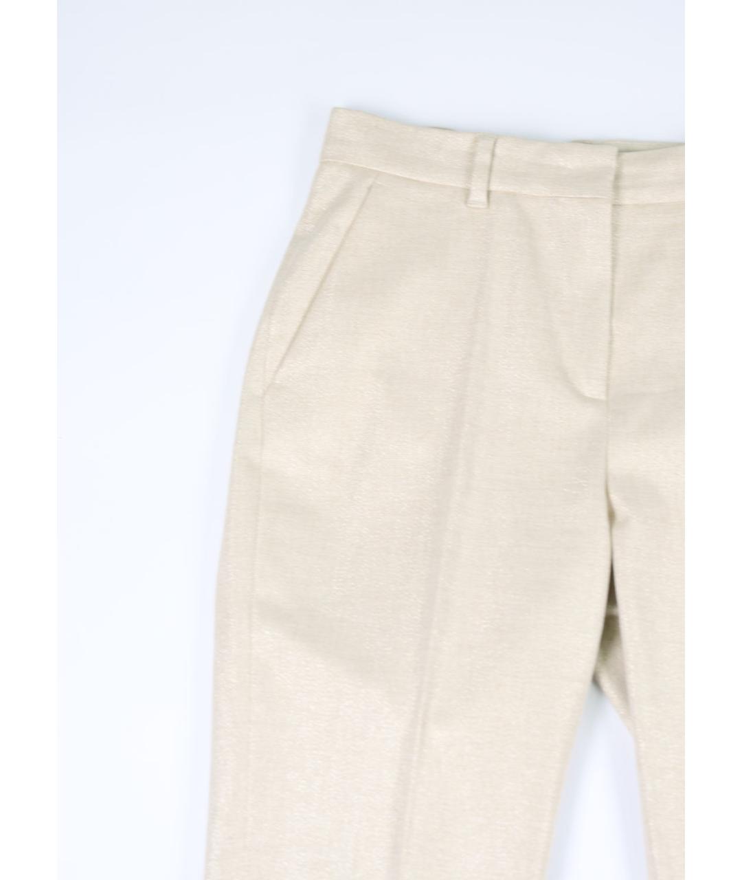 MAX MARA STUDIO Бежевые хлопковые прямые брюки, фото 5
