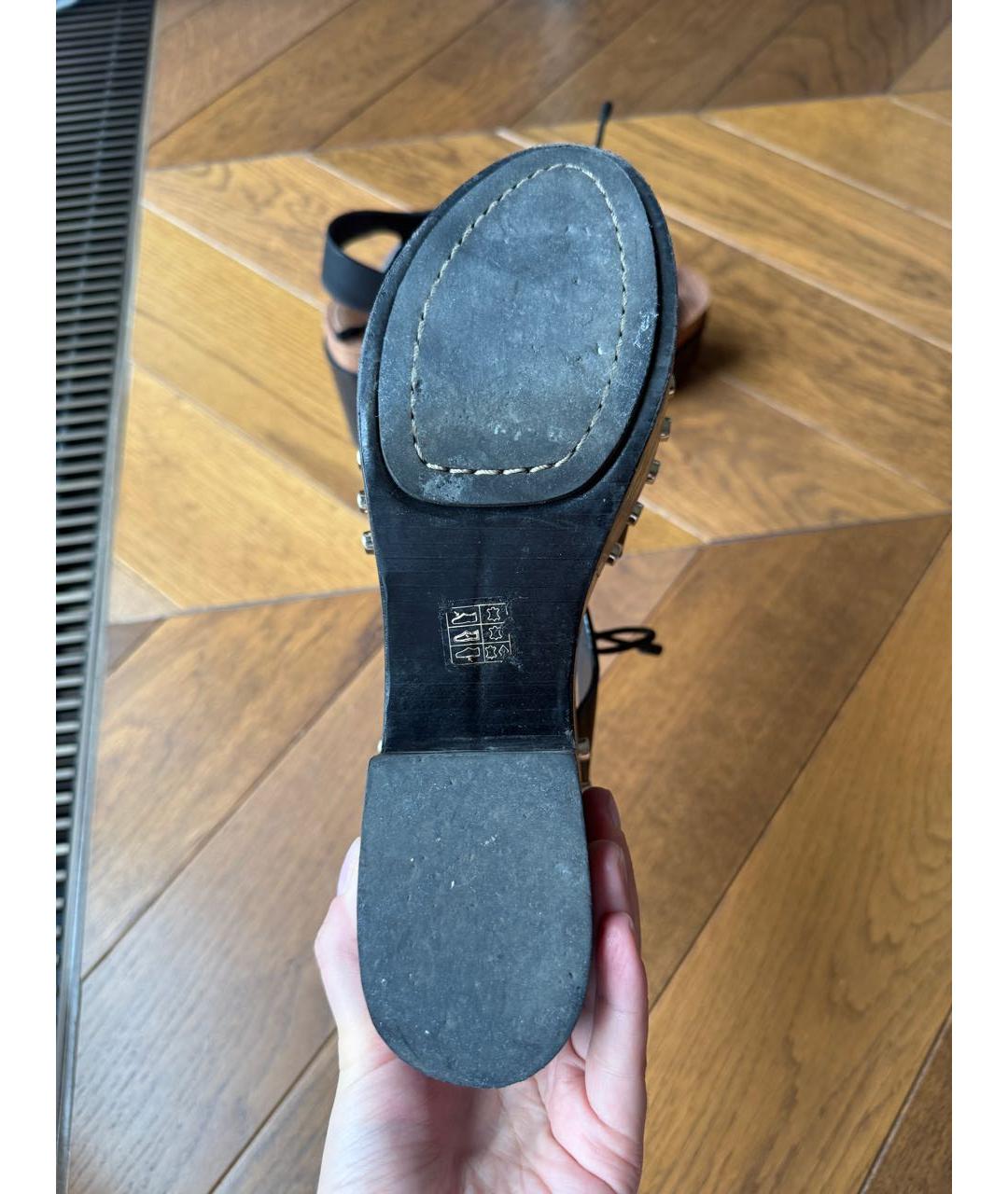 BALENCIAGA Черные кожаные босоножки, фото 7