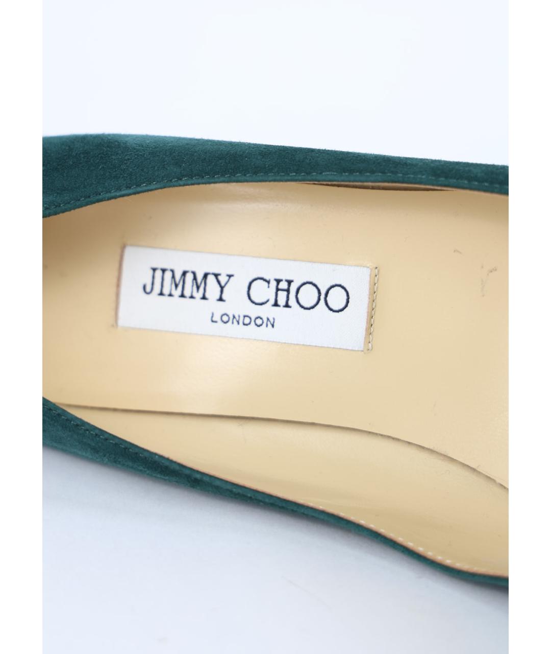 JIMMY CHOO Зеленые замшевые туфли, фото 5