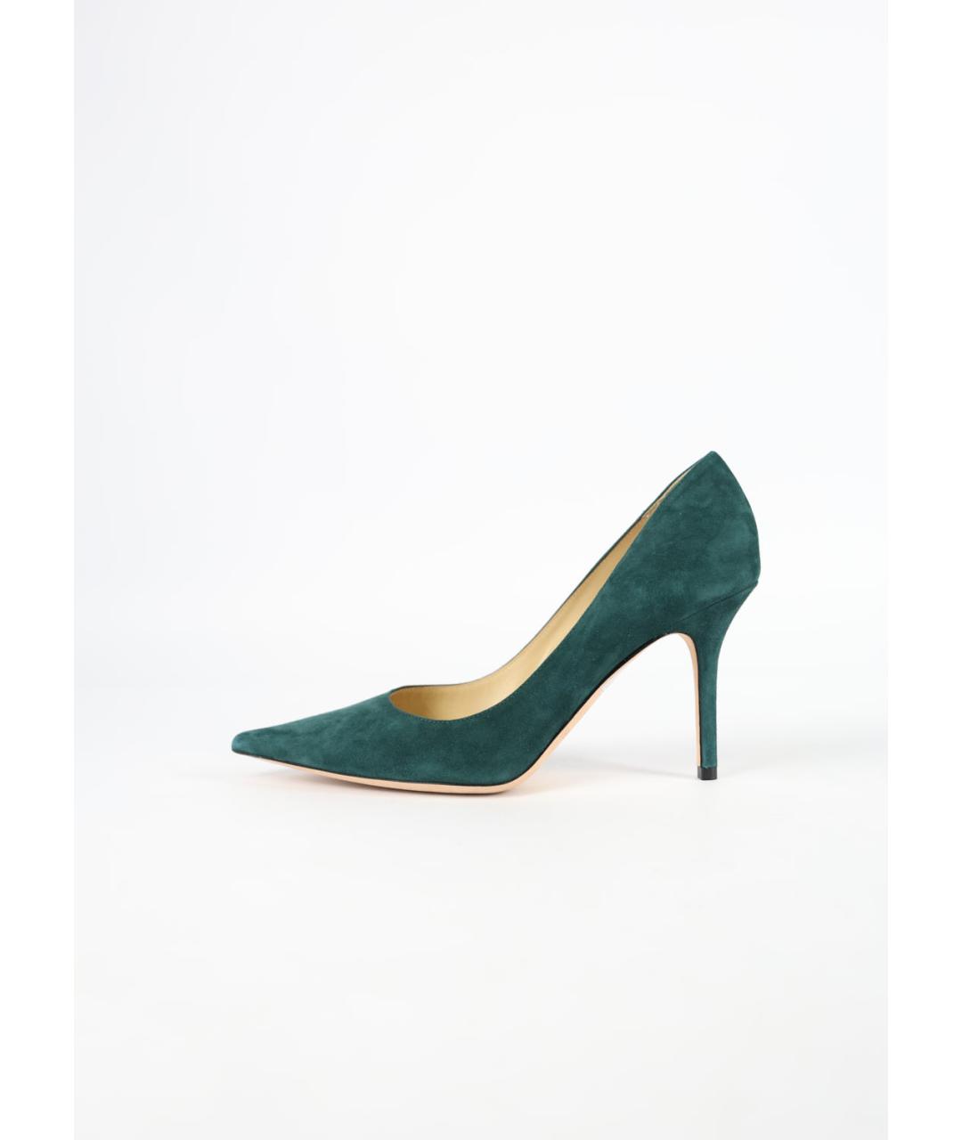 JIMMY CHOO Зеленые замшевые туфли, фото 6