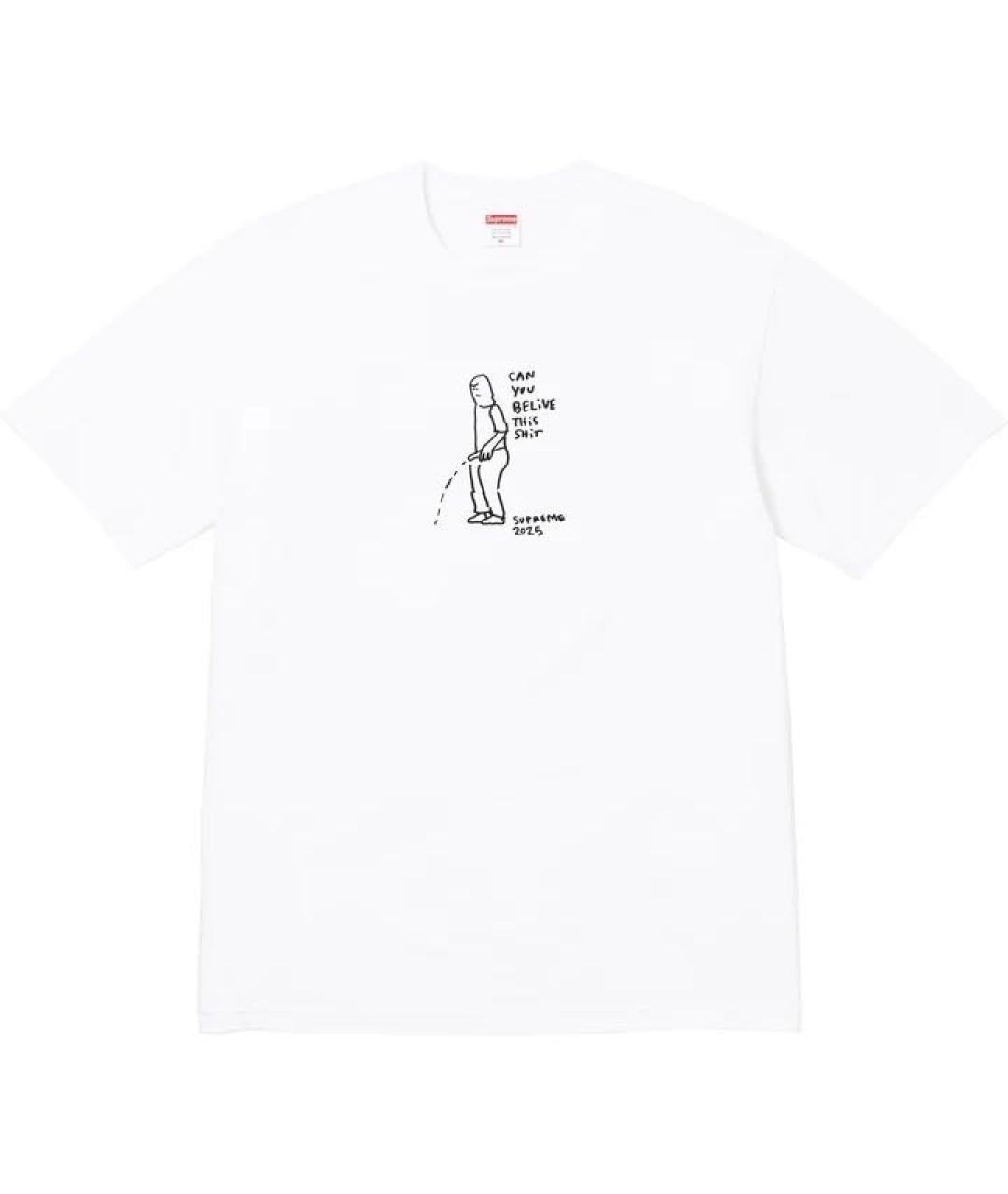 SUPREME Белая футболка, фото 1