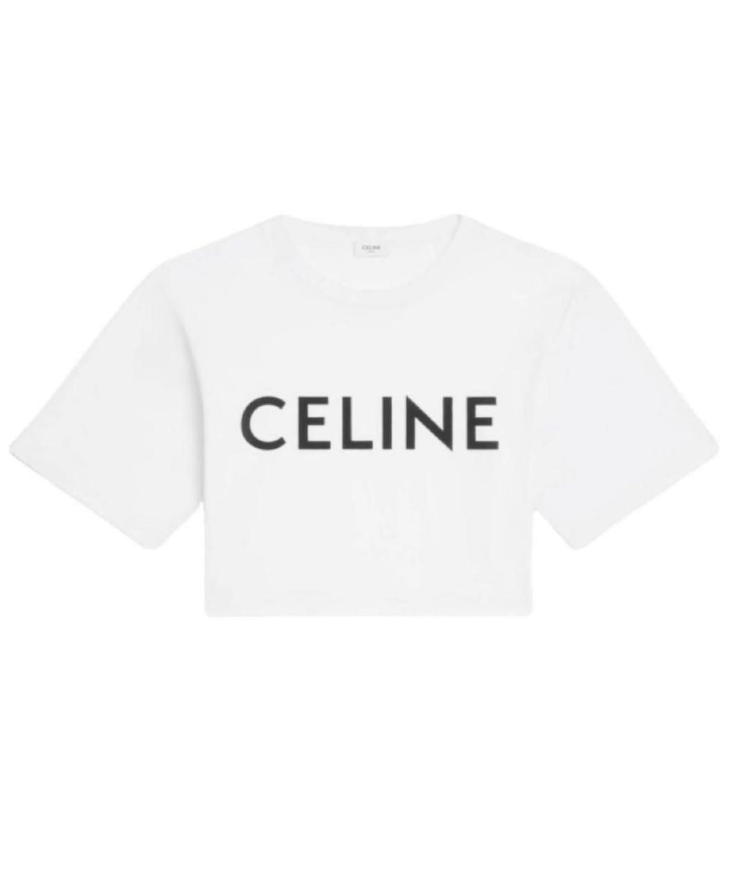 CELINE Белая хлопковая футболка, фото 8