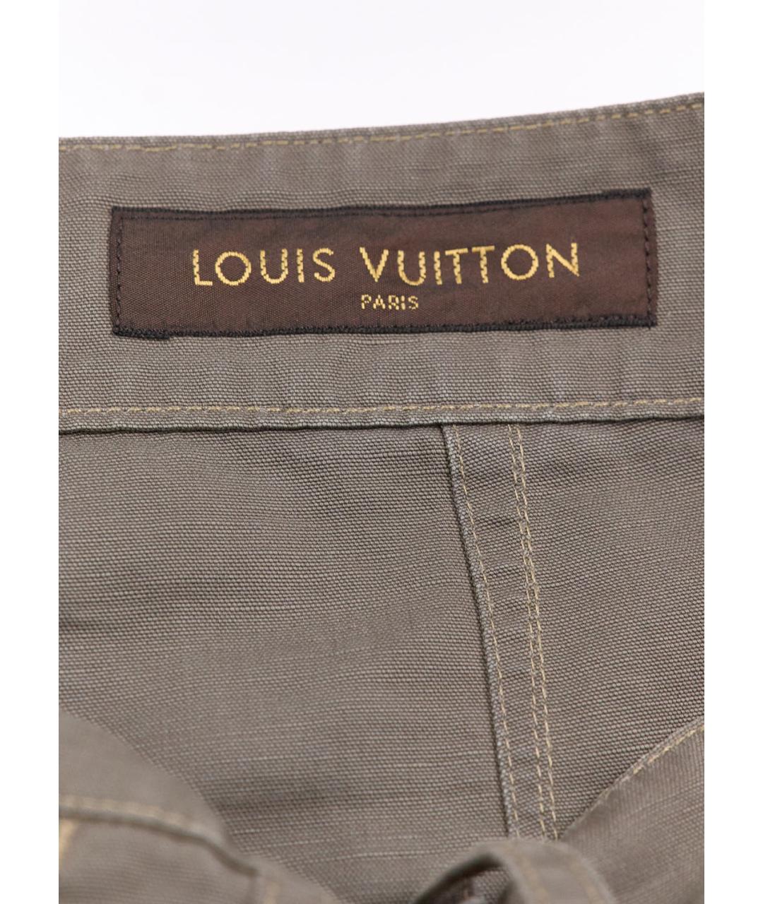 LOUIS VUITTON Серые хлопковые повседневные брюки, фото 3