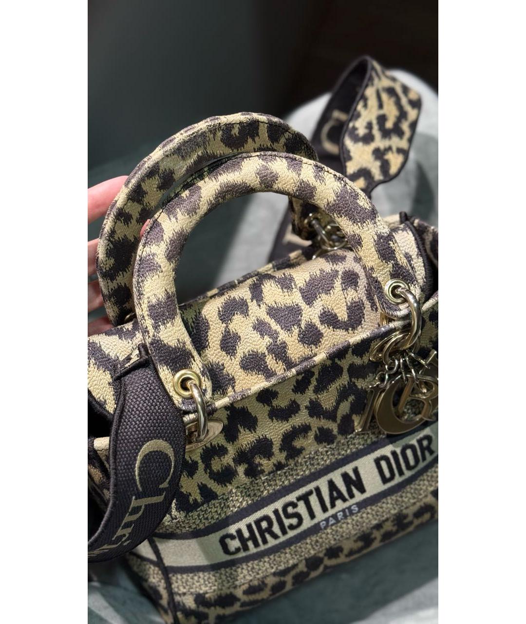 CHRISTIAN DIOR Коричневая жаккардовая сумка через плечо, фото 6