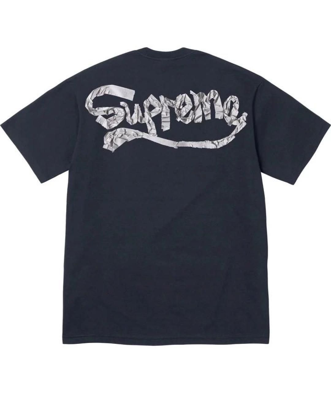 SUPREME Темно-синяя футболка, фото 2