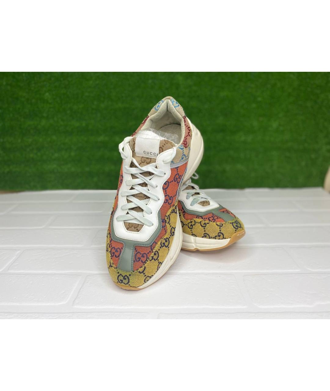 GUCCI Бежевые кроссовки, фото 5