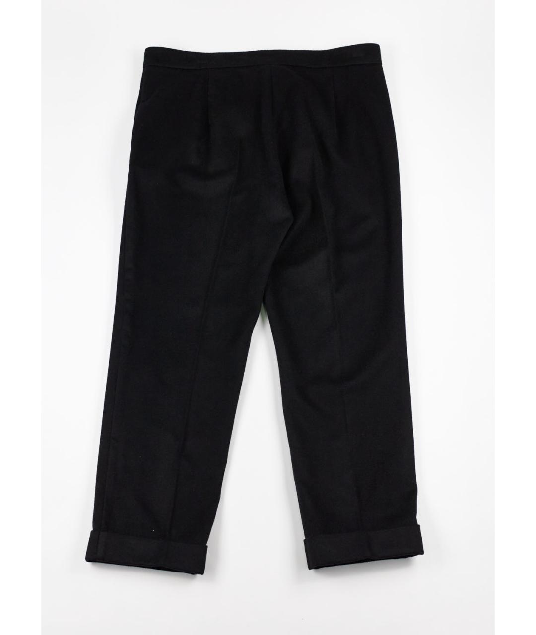 MAX MARA Черные шерстяные прямые брюки, фото 2