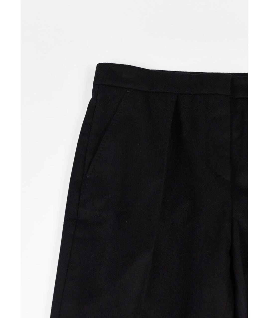 MAX MARA Черные шерстяные прямые брюки, фото 5