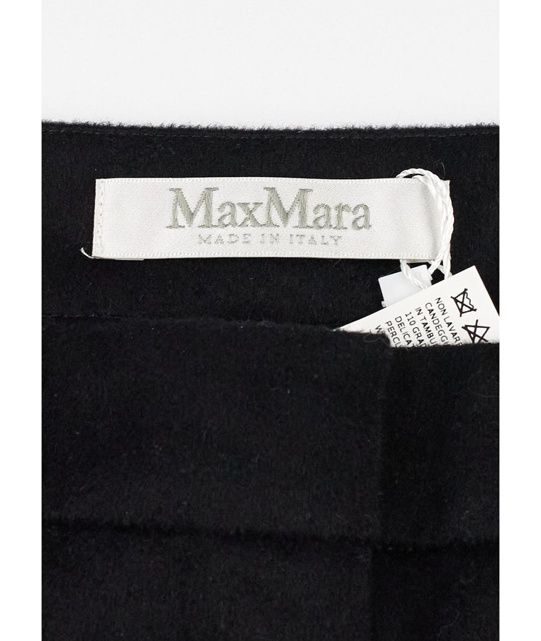 MAX MARA Черные шерстяные прямые брюки, фото 3