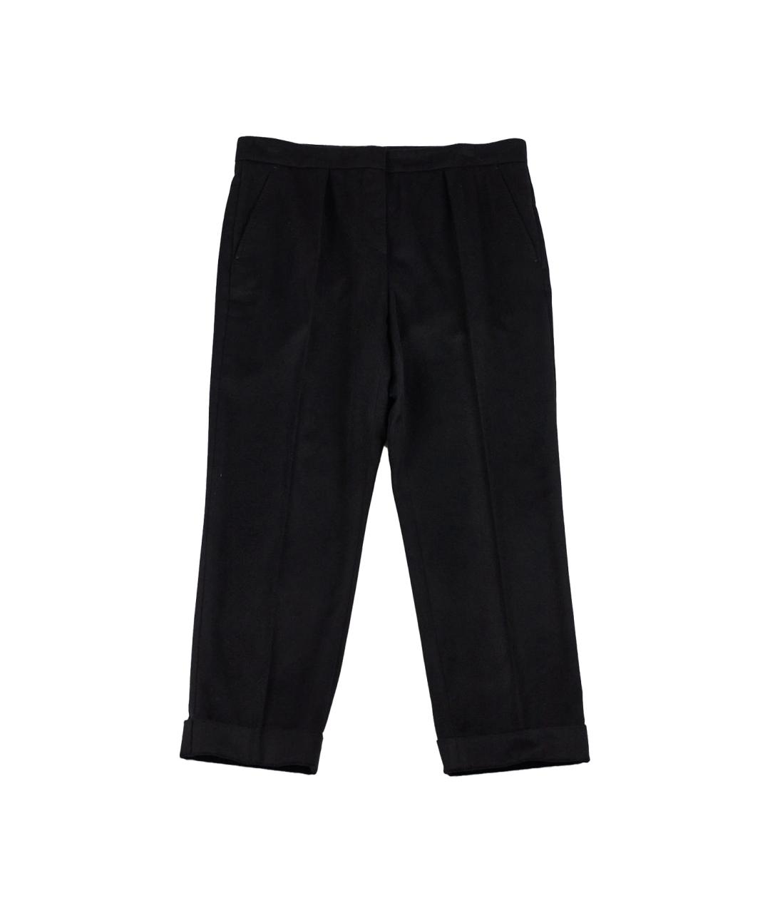 MAX MARA Черные шерстяные прямые брюки, фото 1