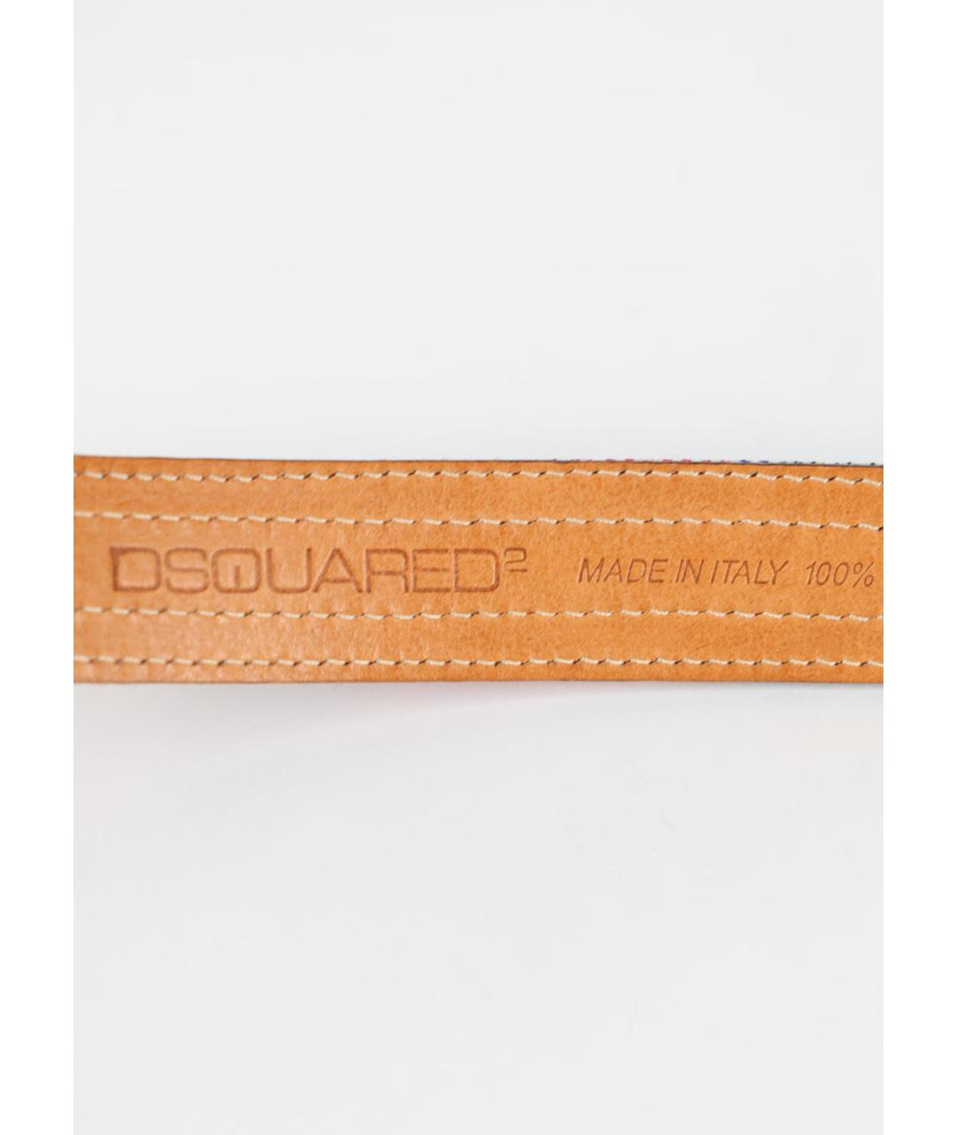 DSQUARED2 Красный кожаный ремень, фото 3