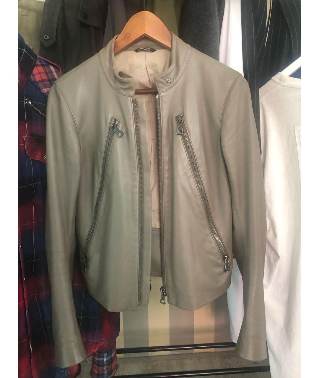 MAISON MARGIELA Бежевая кожаная куртка, фото 3