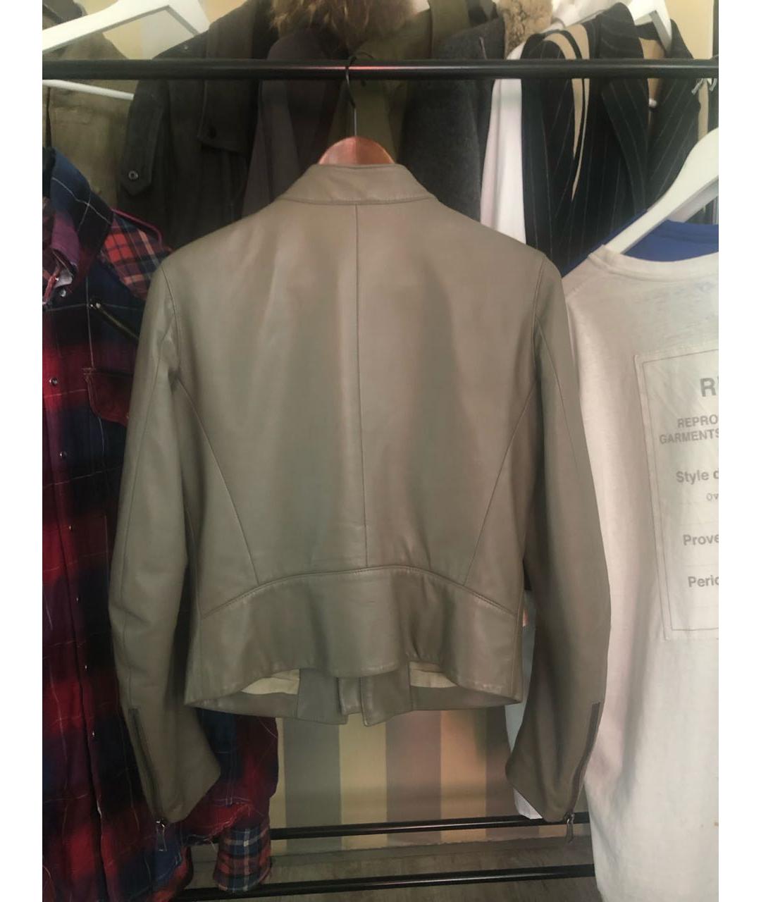 MAISON MARGIELA Бежевая кожаная куртка, фото 2