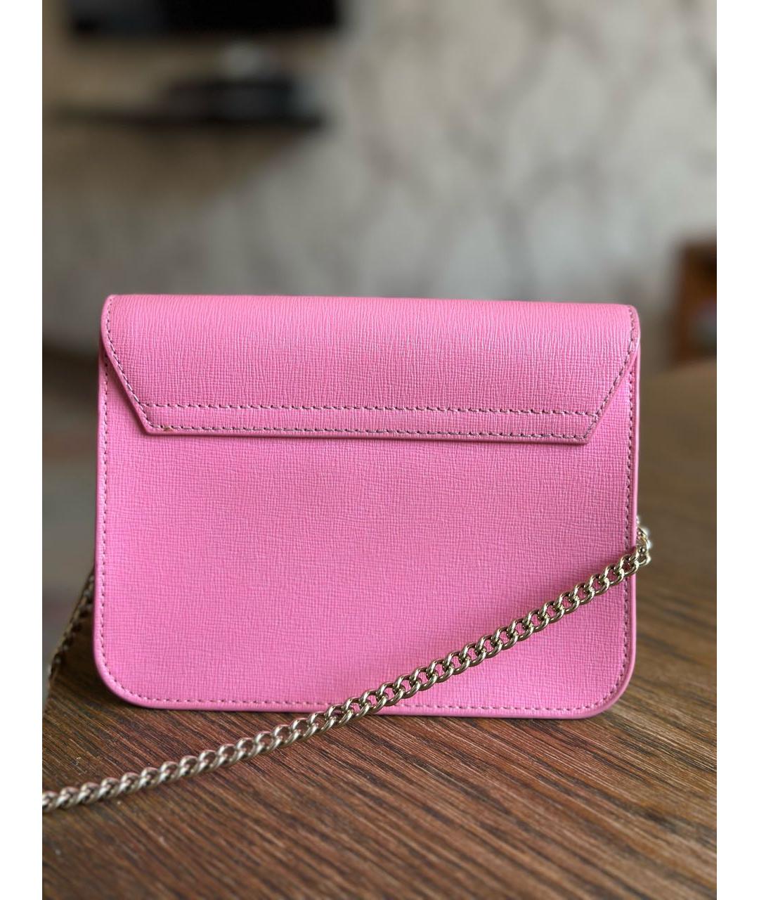 FURLA Розовая кожаная сумка через плечо, фото 3