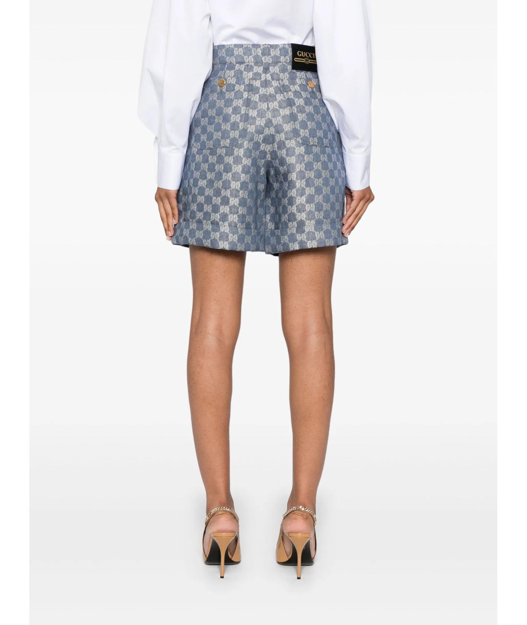 GUCCI Голубые деним капри, фото 4