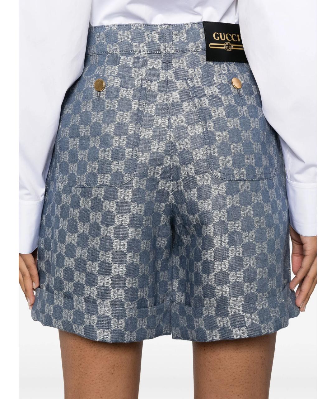 GUCCI Голубые деним капри, фото 2