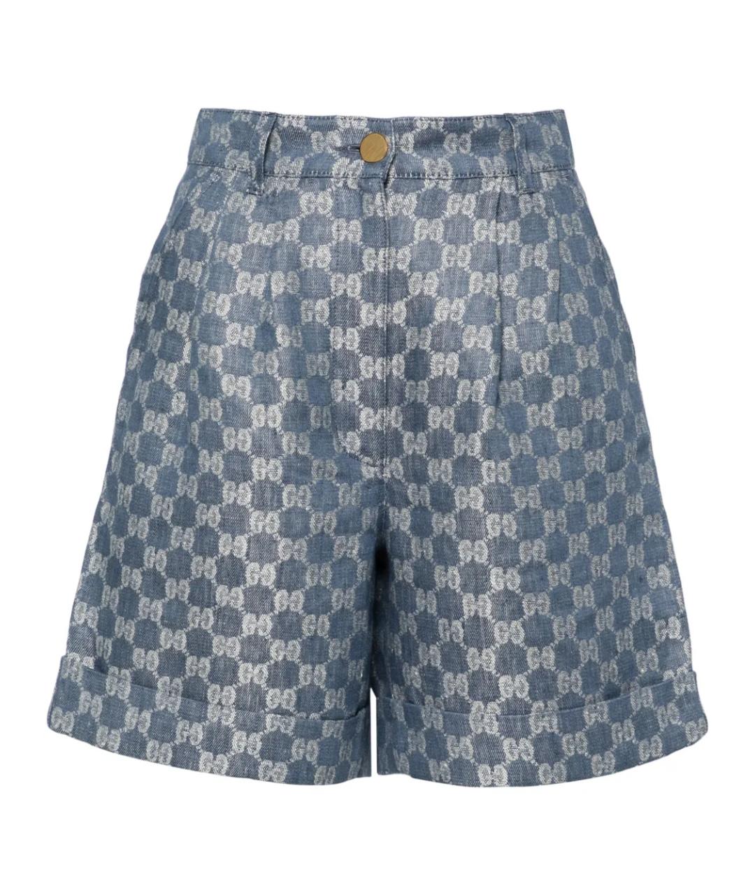 GUCCI Голубые деним капри, фото 5