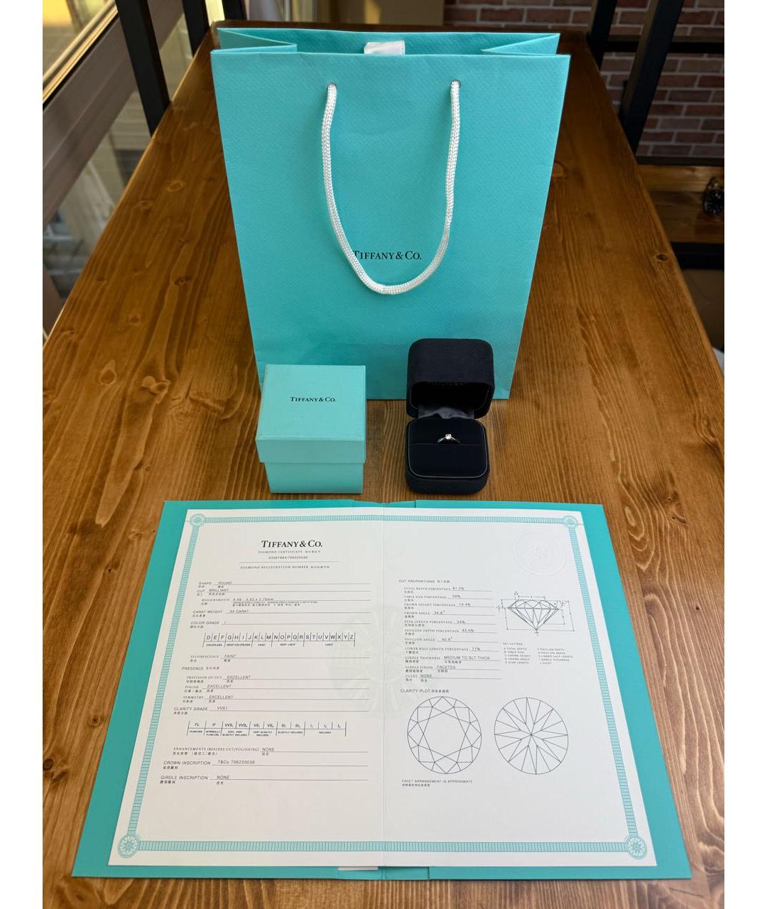 TIFFANY&CO Белое платиновое кольцо, фото 2