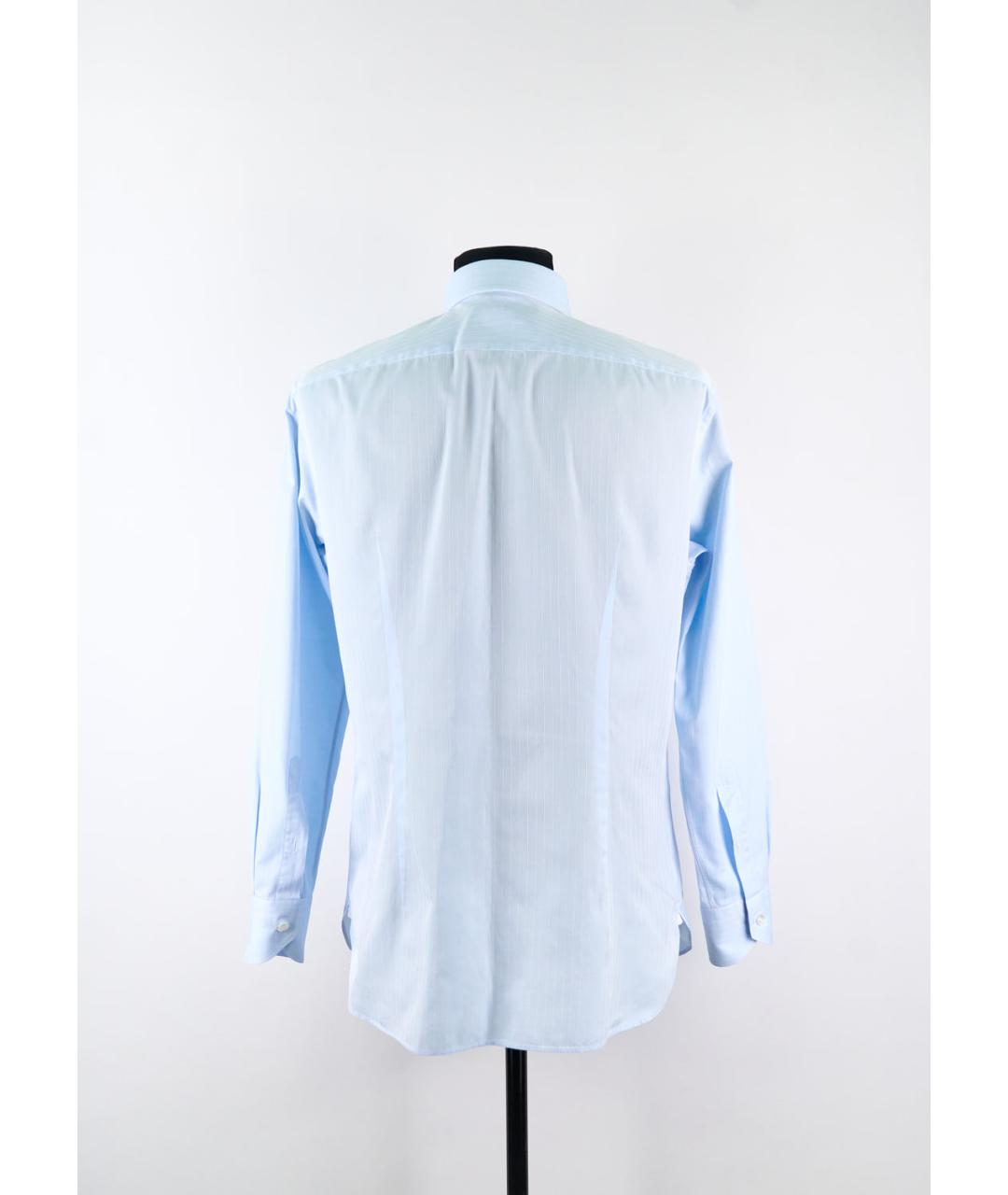 ERMENEGILDO ZEGNA XXX Голубая хлопковая классическая рубашка, фото 2