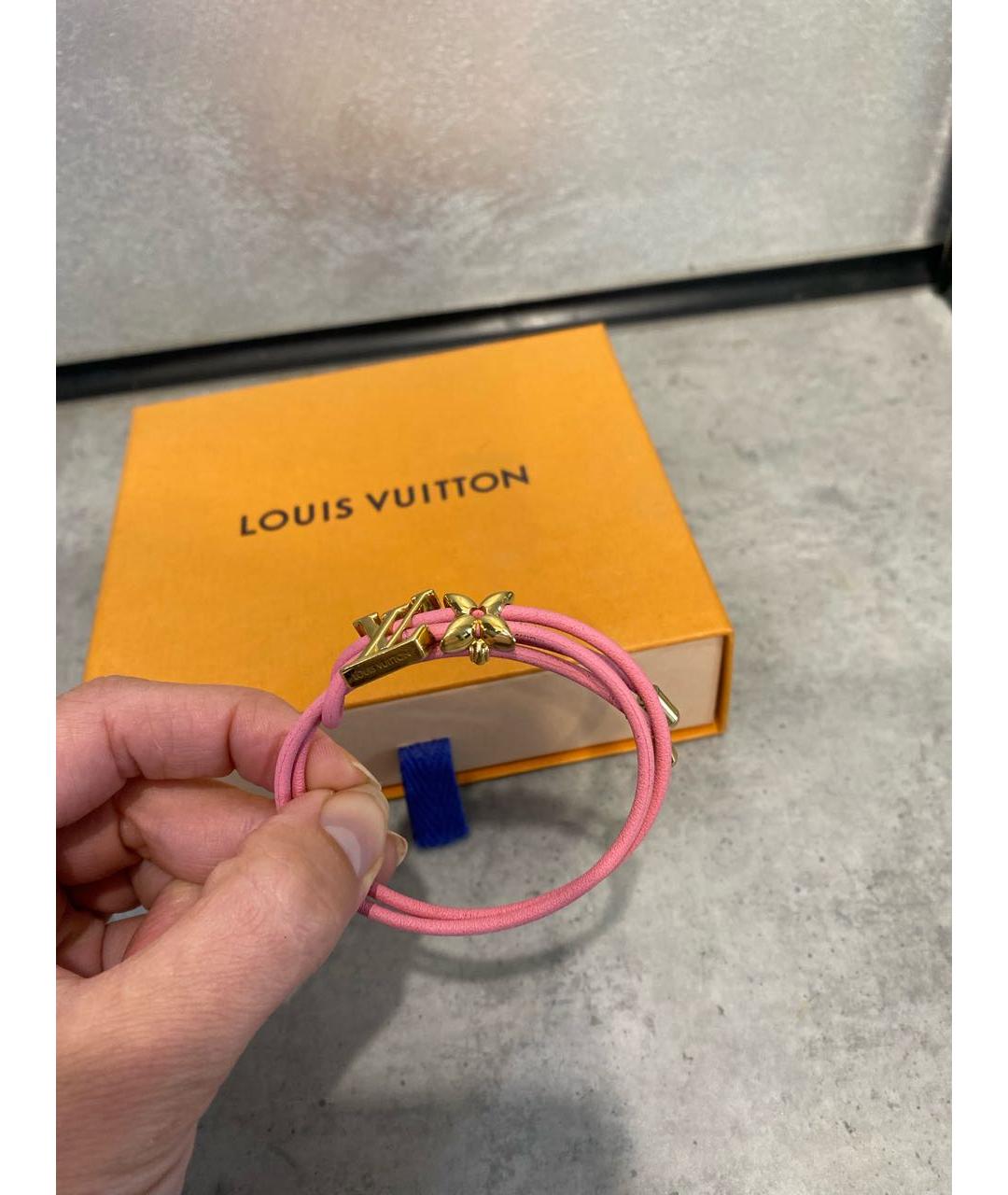 LOUIS VUITTON Розовый кожаный браслет, фото 2