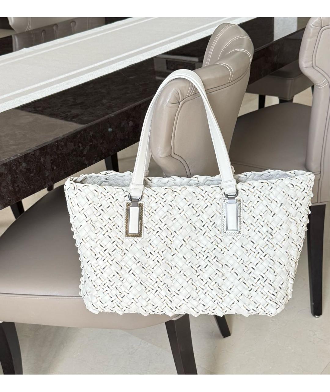 BOTTEGA VENETA Бежевая кожаная сумка тоут, фото 3