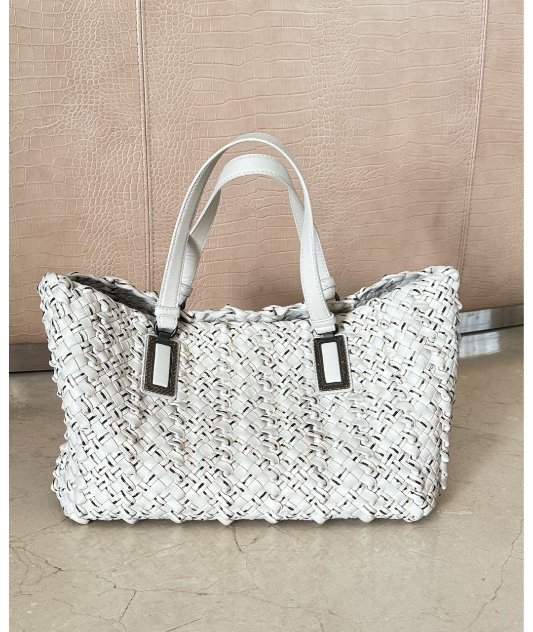 BOTTEGA VENETA Бежевая кожаная сумка тоут, фото 9