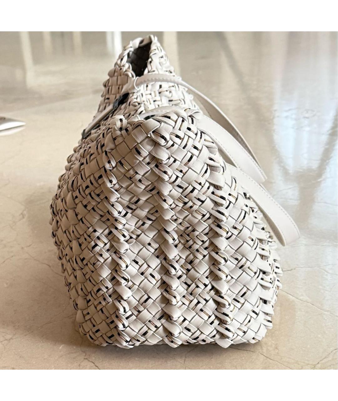 BOTTEGA VENETA Бежевая кожаная сумка тоут, фото 2