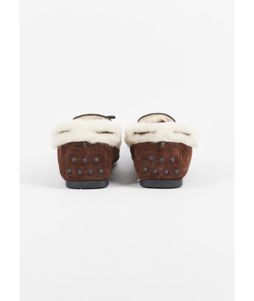 TOD'S Коричневые замшевые мокасины, фото 4