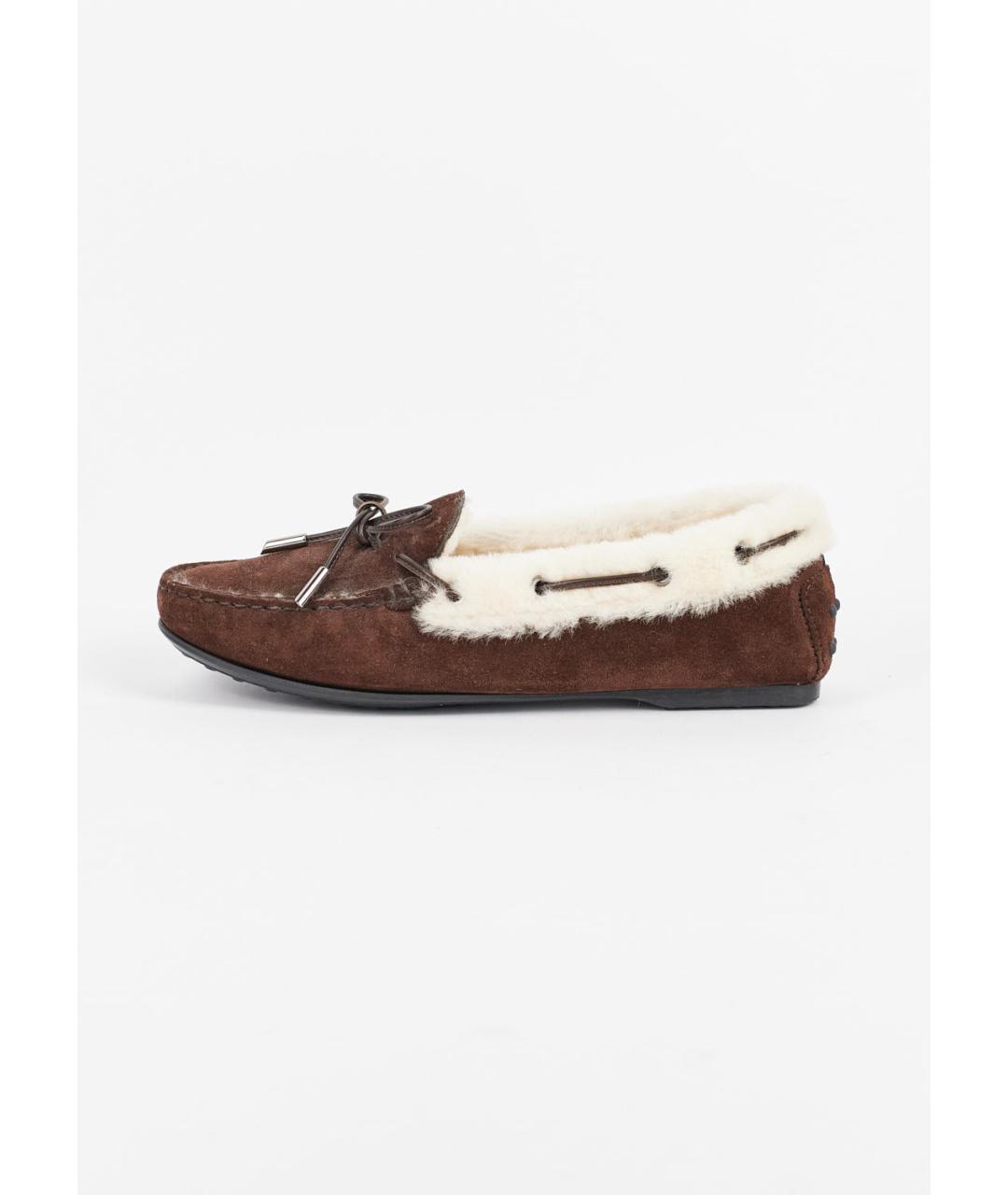 TOD'S Коричневые замшевые мокасины, фото 6