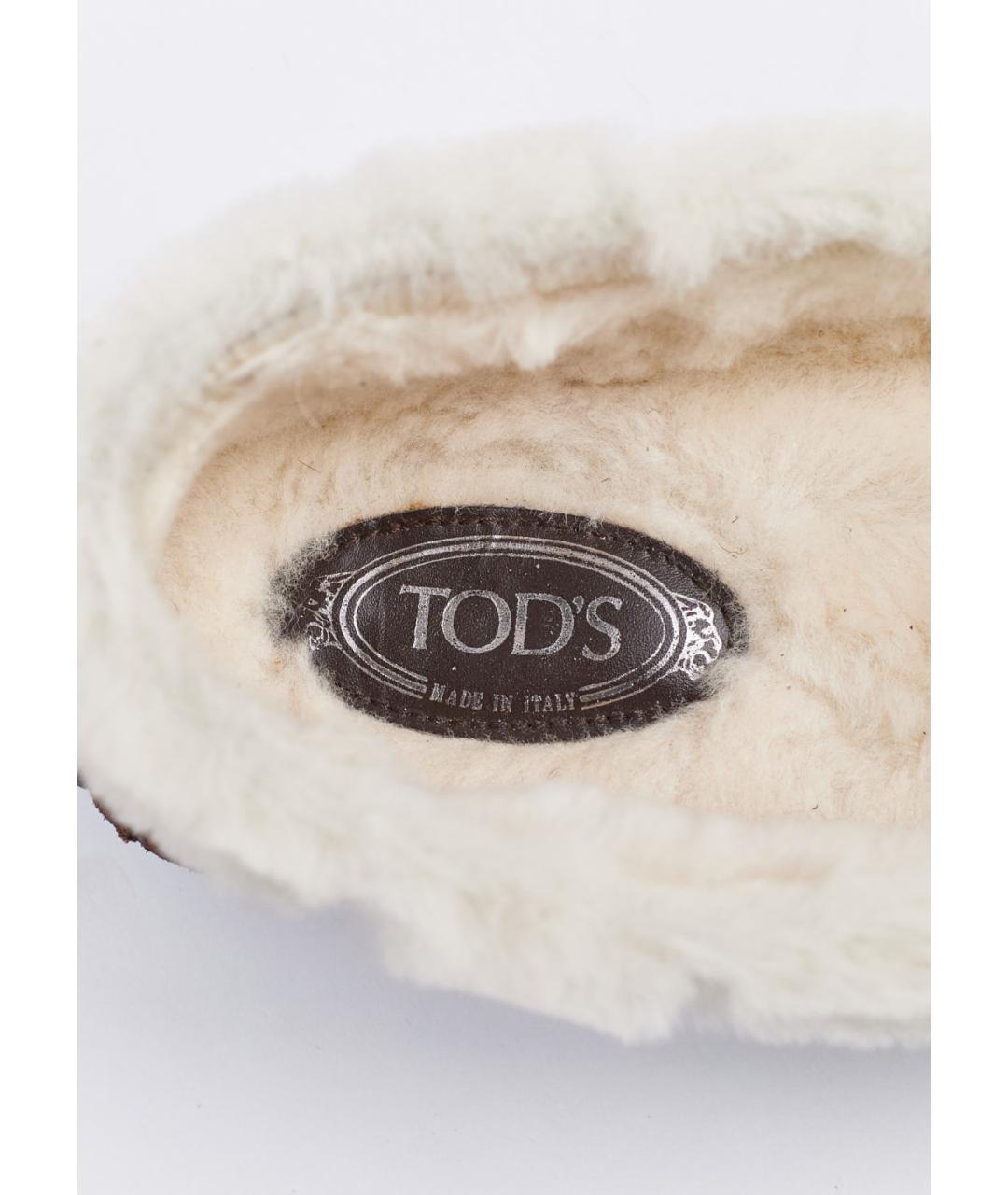 TOD'S Коричневые замшевые мокасины, фото 5
